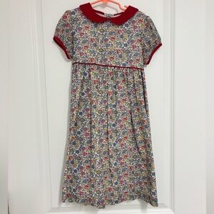 Bella Bliss Floral Dress with Red Collar